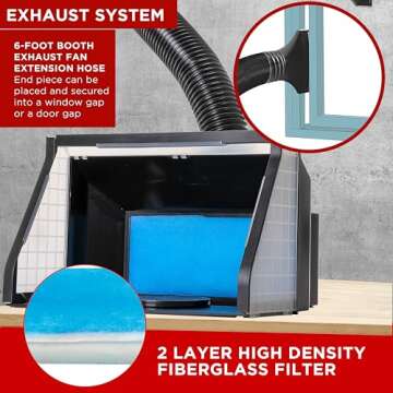 Portable Dual Fan Airbrush Spray Booth with LED Lighting
