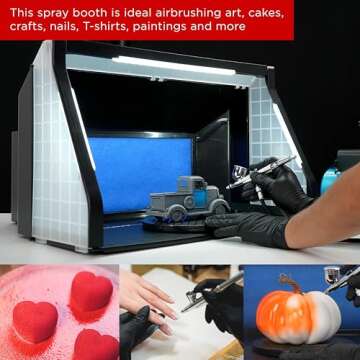 Portable Dual Fan Airbrush Spray Booth with LED Lighting