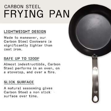 Made In 10" Blue Carbon Steel Frying Pan - Professional Quality