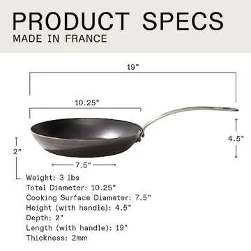 Made In 10" Blue Carbon Steel Frying Pan - Professional Quality
