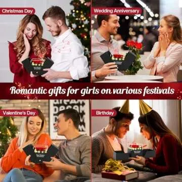 Pasuvsigt Preserved Real Rose with I Love You Heart Necklace 100 Languages with Music&Lights, Romantic Gifts for Women Wife Mom Girlfriend Valentine's Day Mother's Day Birthday Anniversary