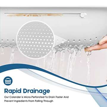 Collapsible Colander Kitchen Extendable Strainer Fruits Vegetables Noodle Pasta Food Drain Basket Sp...