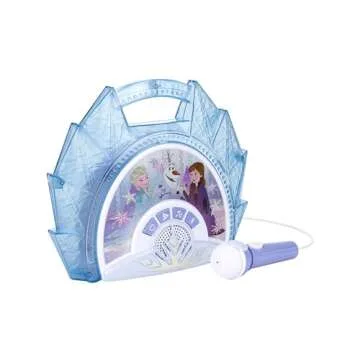 eKids Disney Frozen Karaoke Microphone with Bluetooth Speaker for Fans of Disney Toys, Kids Karaoke Machine with Built in Music