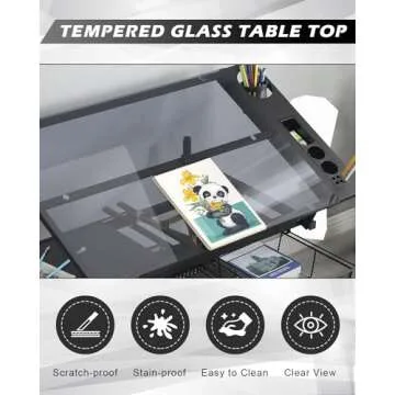 LifeSky Adjustable Drafting Table - Stylish Art Desk with Storage