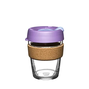 KeepCup Brew Cork - Reusable Coffee Cup Tempered Glass and Natural Cork, M 12oz/340ml - Moonlight