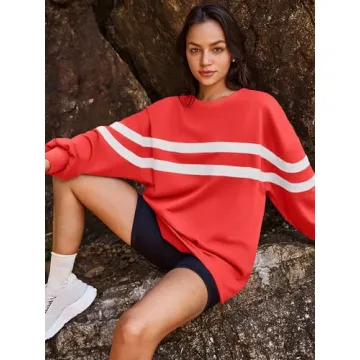 Panadila Oversized Crewneck Sweatshirt in Striped Design