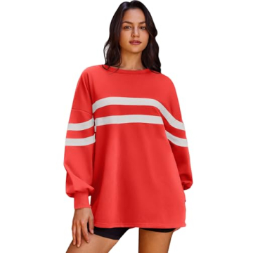 Panadila Oversized Crewneck Sweatshirt in Striped Design