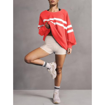 Panadila Oversized Crewneck Sweatshirt in Striped Design