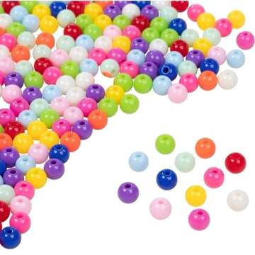 2000Pcs Bubble Beads for Bracelets Making - Assorted Beads for Jewelry Making Supplies Plastic Beads for Hair Beads For Braids - Colorful Beads Charms for Jewelry Making Kits for Adults Women(0.24 In)