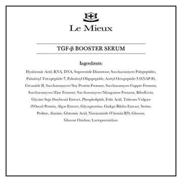 Le Mieux TGF-B Booster - Anti Aging Triple Growth Factor Facial Serum with Hyaluronic Acid & Peptides, Hydrating Face Serum with No Parabens (1 oz / 30 ml)