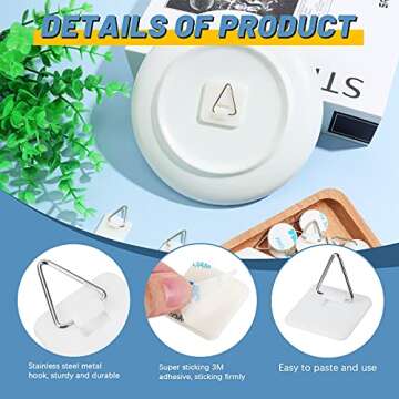 Jetec 40 Pieces Invisible Adhesive Plate Hanger Set