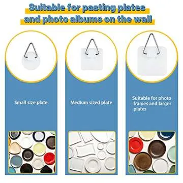 Jetec 40 Pieces Invisible Adhesive Plate Hanger Set