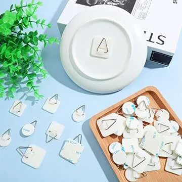 Jetec 40 Pieces Invisible Adhesive Plate Hanger Set