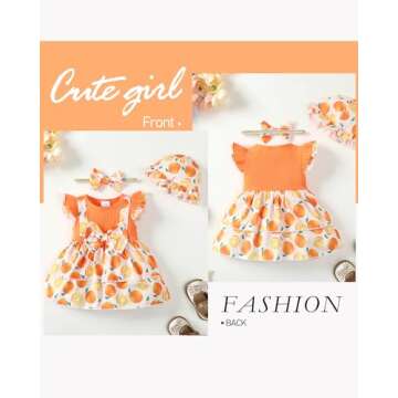 SUNNY PIGGY Baby Girl Summer Dress Infant Outfit Set