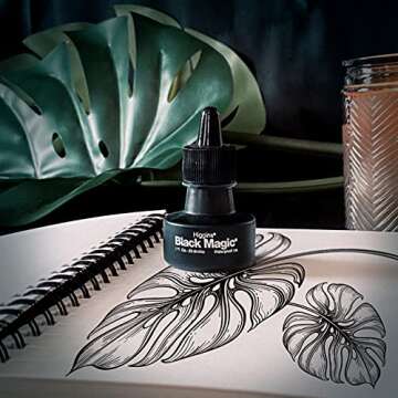 Higgins Black Magic Pigmented Drawing Ink, 1 Ounce Bottle (44011)