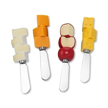 Wine Things Say Cheese! 4-Piece Cheese Spreader Set - Hand Painted Design