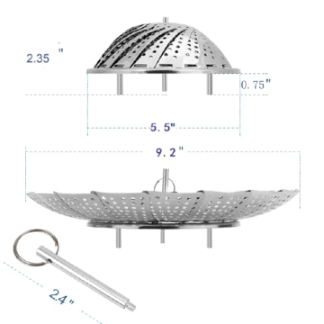 Vegetable Steamer Basket by SAYFINE - Stainless Steel Expandable