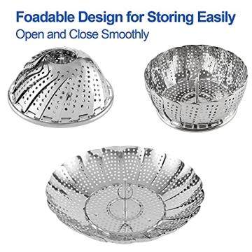 Vegetable Steamer Basket by SAYFINE - Stainless Steel Expandable