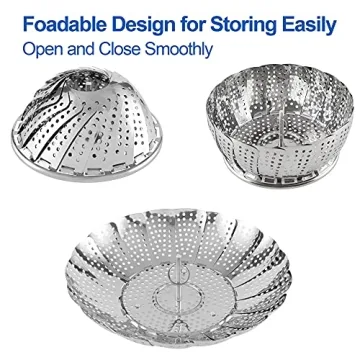 Vegetable Steamer Basket by SAYFINE - Stainless Steel Expandable