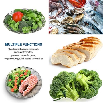 Vegetable Steamer Basket by SAYFINE - Stainless Steel Expandable