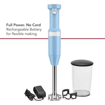 KitchenAid Cordless Variable Speed Hand Blender - KHBBV53, Blue Velvet