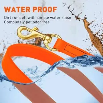 Viper Biothane K9 Working Dog Leash Waterproof Lead for Tracking Training Schutzhund Odor-Proof Long Line with Solid Brass Snap for Puppy Medium and Large Dogs, 20ft Hunter Orange