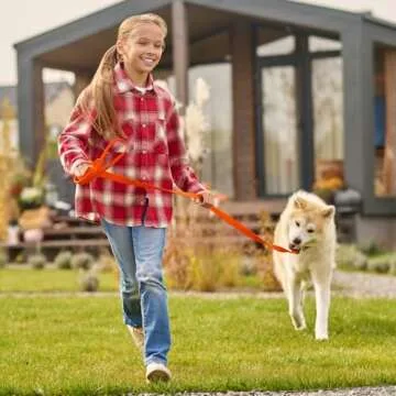 Viper Biothane K9 Working Dog Leash Waterproof Lead for Tracking Training Schutzhund Odor-Proof Long Line with Solid Brass Snap for Puppy Medium and Large Dogs, 20ft Hunter Orange