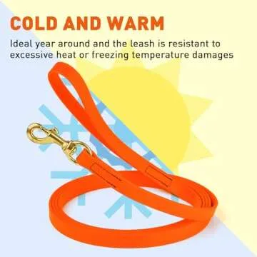 Viper Biothane K9 Working Dog Leash Waterproof Lead for Tracking Training Schutzhund Odor-Proof Long Line with Solid Brass Snap for Puppy Medium and Large Dogs, 20ft Hunter Orange