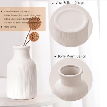 Elegant BOXJINCO White Ceramic Vase Set of 3