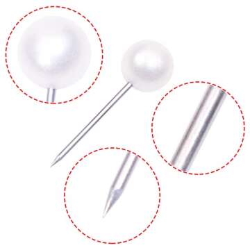Tupalizy 100PCS Sewing Pins with Faux Pearl Heads for Quilting, Sewing, and Craft Projects