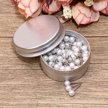 Tupalizy 100PCS Faux Pearl Head Sewing Pins