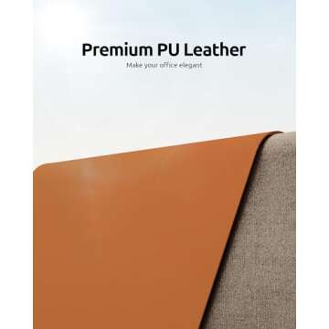 YSAGi Desk Pad Protector, Large Mouse Mat, Non-Slip PU Leather Waterproof Laptop Desk Blotter/ Writi...