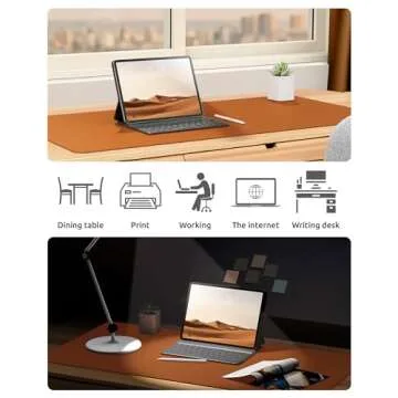 YSAGi Desk Pad Protector, Large Mouse Mat, Non-Slip PU Leather Waterproof Laptop Desk Blotter/ Writing Pad for Office and Home (23.6" x 13.8", Brown)