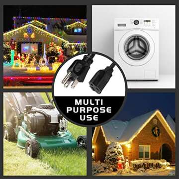 HONDERSON 30FT Outdoor Extension Cord - Safe for Christmas Lights