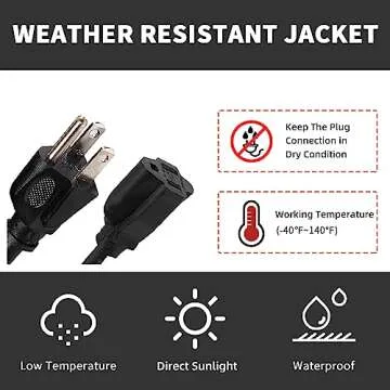 HONDERSON 30FT Outdoor Extension Cord - Safe for Christmas Lights