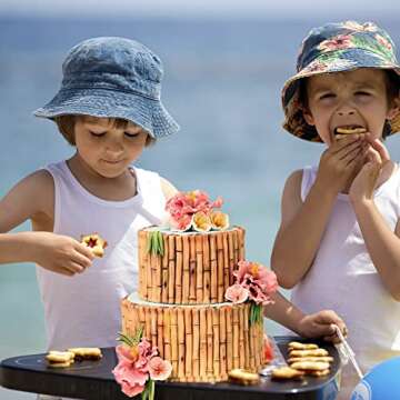 Ocmoiy 6 Pack Fondant Impression Mat Fondant Mold Set, Embossed Bamboo/Shells/Ocean Waves/Flower and Vine/Turtles/Hawaii Style Texture Mold for Chocolate Fondant Wedding Cake Decoration