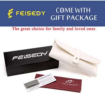 FEISEDY Polarized Women Square Sunglasses Sparkling Composite Shiny Frame B2289