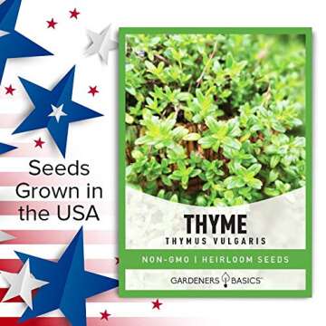 Gardeners Basics, Thyme Seeds for Planting is A Heirloom, Non-GMO Herb Variety- Thymus Vulgaris Herb...