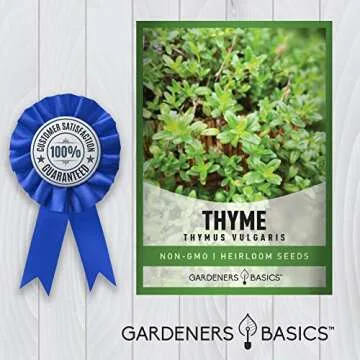 Gardeners Basics, Thyme Seeds for Planting is A Heirloom, Non-GMO Herb Variety- Thymus Vulgaris Herb Seeds Great for Indoor and Outdoor Gardening