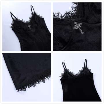 Goth Bodycon Velvet Dress with Deep V-Neck and Slit