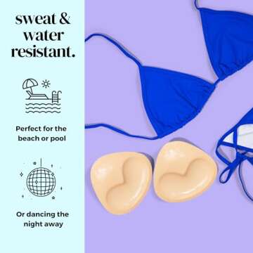love & nuuna Baby Lift Double Sided Sticky Push Up Bra Inserts - Reusable Adhesive Bra Pads for Bikinis Dresses - Size Small Nude