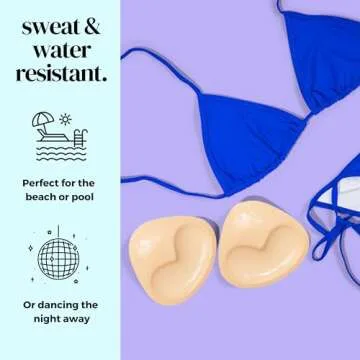 love & nuuna Baby Lift Double Sided Sticky Push Up Bra Inserts - Reusable Adhesive Bra Pads for Bikinis Dresses - Size Small Nude
