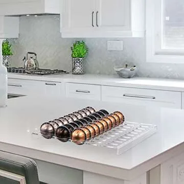 Sumerflos Clear Coffee Pod Holder Storage Tray 15.75" L x 12.6" W Compatible with Vertuoline Capsule...