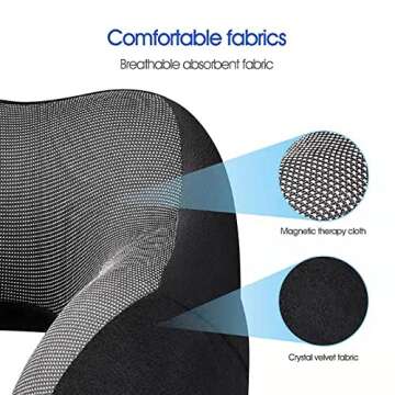 DYD Travel Pillow Memory Foam Neck Pillow for Airplane Washable Velour Cover Ergonomic Neck Support Pillow with Sleep Mask & Earplugs