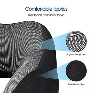 DYD Travel Pillow Memory Foam Neck Pillow for Airplane Washable Velour Cover Ergonomic Neck Support Pillow with Sleep Mask & Earplugs