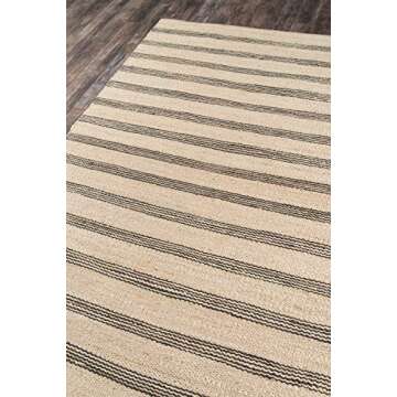 Novogratz by Momeni MONTAMTK-2CHR5070 Montauk 100% Jute Hand Woven Indoor Area Rug 5'0" x 7'0" Charcoal Grey