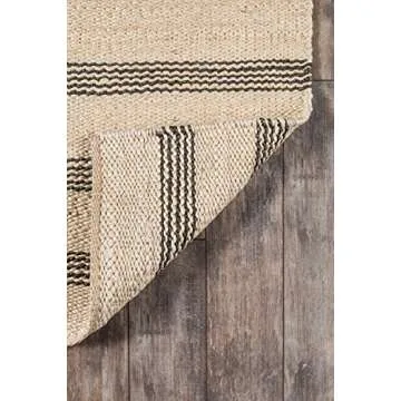 Novogratz by Momeni MONTAMTK-2CHR5070 Montauk 100% Jute Hand Woven Indoor Area Rug 5'0" x 7'0" Charcoal Grey