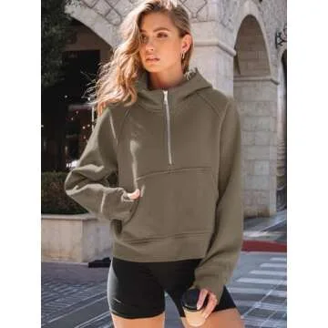 Stylish AUTOMET Womens Half Zip Sweatshirt for Cozy Comfort