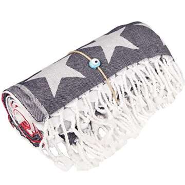 Premium American Flag Beach Towel, Sand-Free Comfort