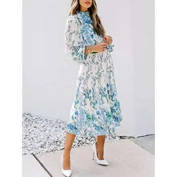 Elegant ANRABESS Floral Midi Dress for Women - Perfect for Any Occasion